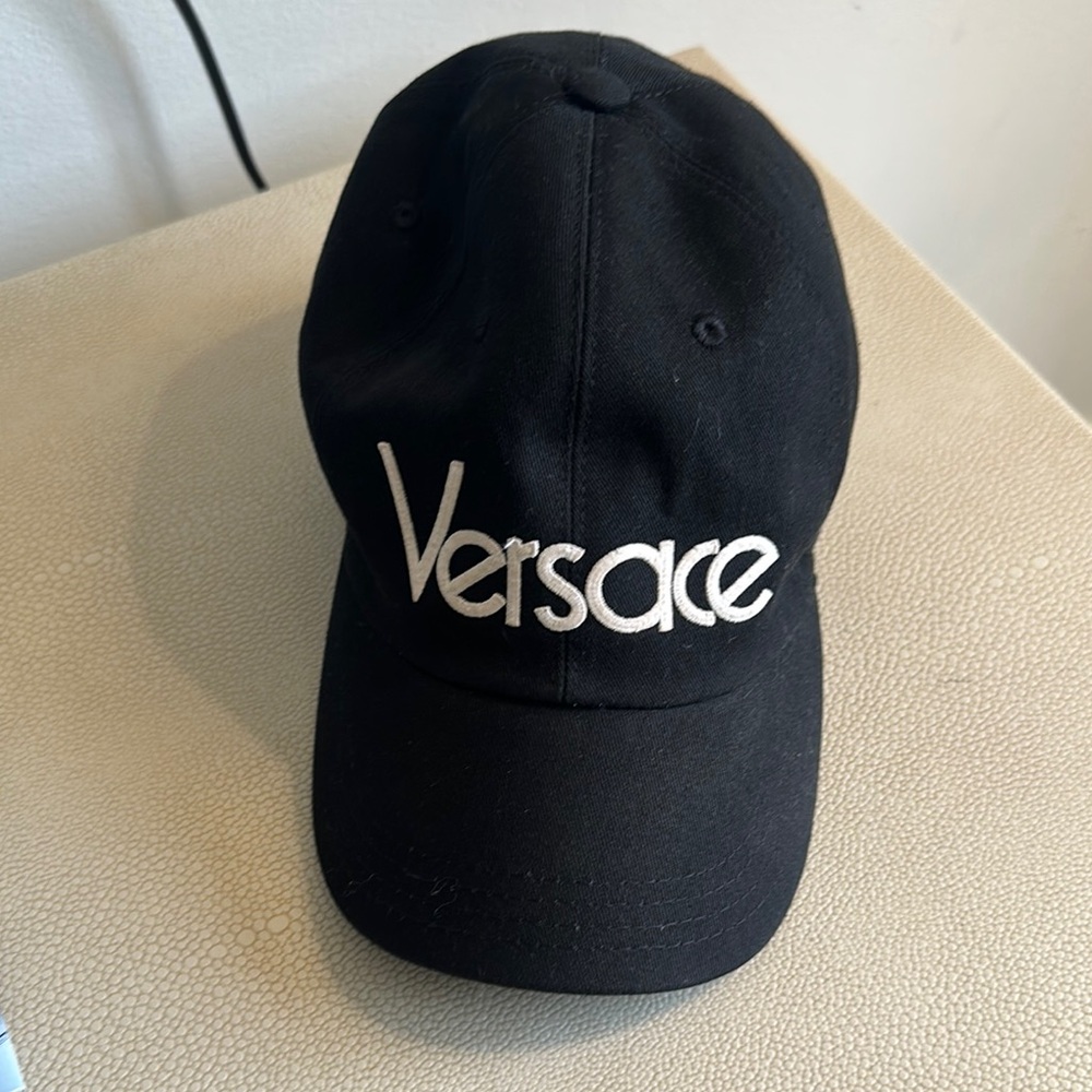 Versace Black and White Logo Cap